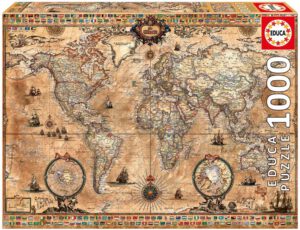 จิ๊กซอว์ 1000 ชิ้น Antique World Map educ 3